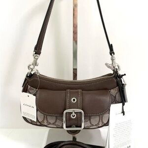 Coach Brown and Cream Shoulder Bag